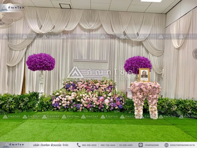 ดอกไม้สดหน้าศพ ณ วัดบ้านทวน รับจัดงานศพ ดอกไม้ในงานศพ
