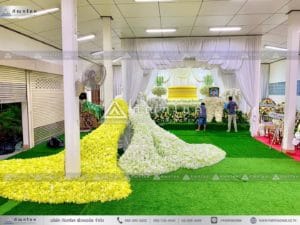 นกยูงงานศพ วัดไทร นครปฐม บริการครบวงจรงานศพ ดอกไม้งานศพพร้อมรถรับศพ แพคเกจจัดงานศพ นกยูงงานศพสวยหรูสง่างาม จัดดอกไม้หน้าหีบศพ