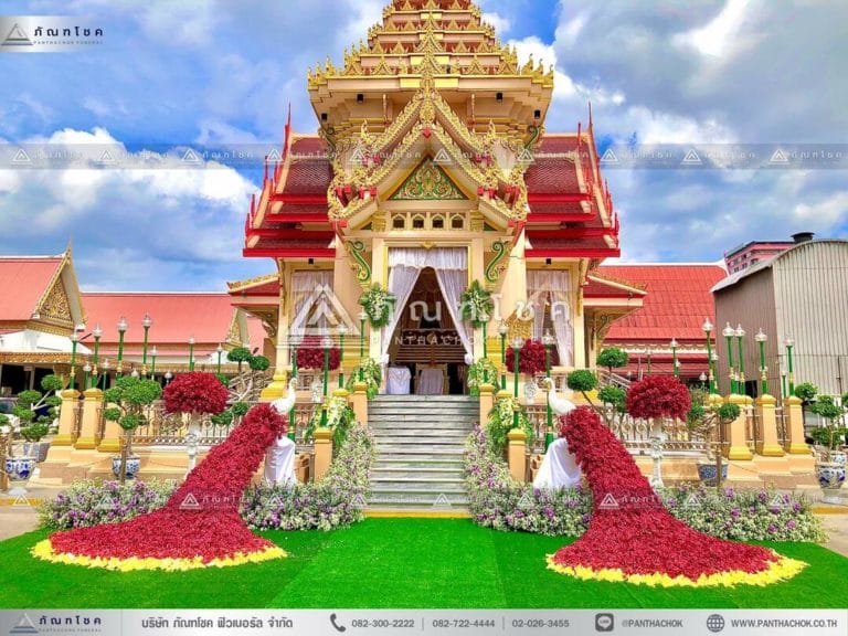 ดอกไม้ตกแต่งเมรุ ที่วัดด่านสำโรง